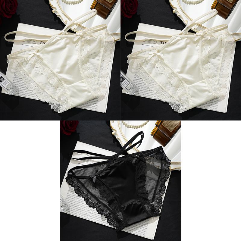 

3 шт. Женские бесшовные трусики из ледяного шелка с низкой талией, нижнее белье, женские дышащие трусы, сексуальные кружевные трусы L/XL