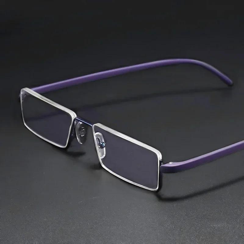Unisex TR90 HD Prescription Eyeglasses with Case Retro Square Frame Reading Luxury Glasses Anti-Blue Light Presbyopia Eyewear