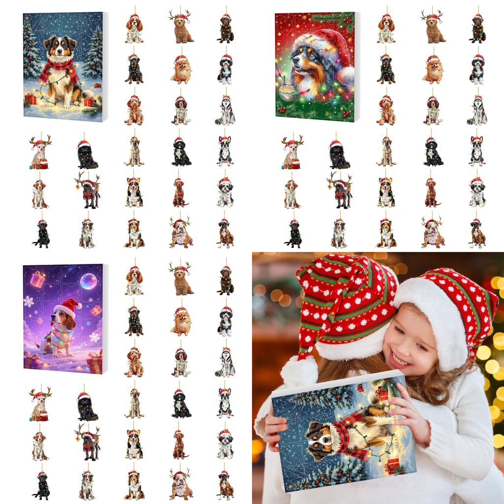 Christmas Pet Dog Advent Calendar Series With Acrylic Accessories For Holiday Celebrations