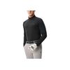 FILA Golf Series Comfortable Solid Color Pullover Stand Collar Long Sleeve T-Shirt Men Tops Deep-Black A11M515216F-BK