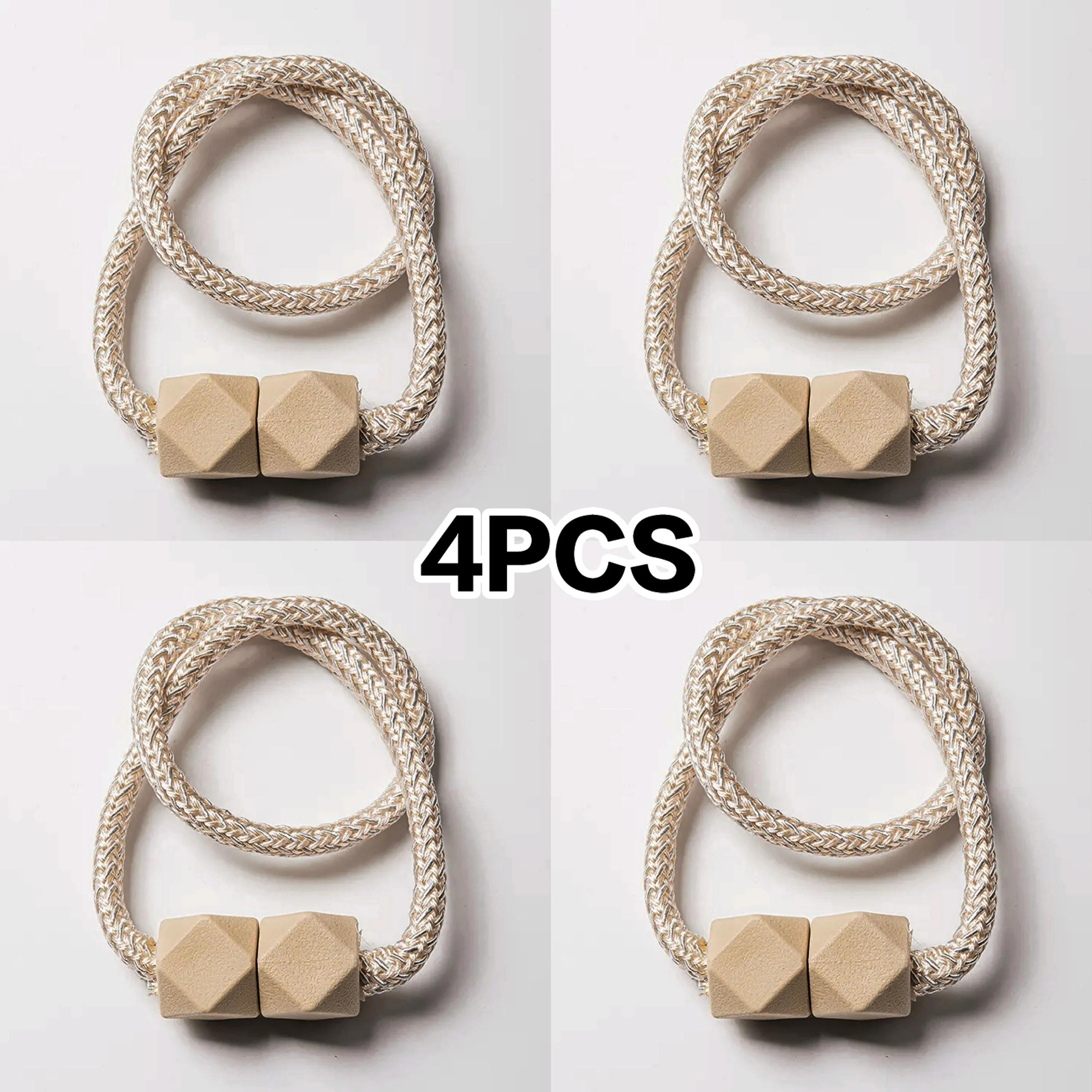 

4 шт. Подхваты для штор с сильным магнитом, толстая веревка, дизайн для спальни, гостиной, кухни, прочный пластиковый аксессуар для домашнего декора