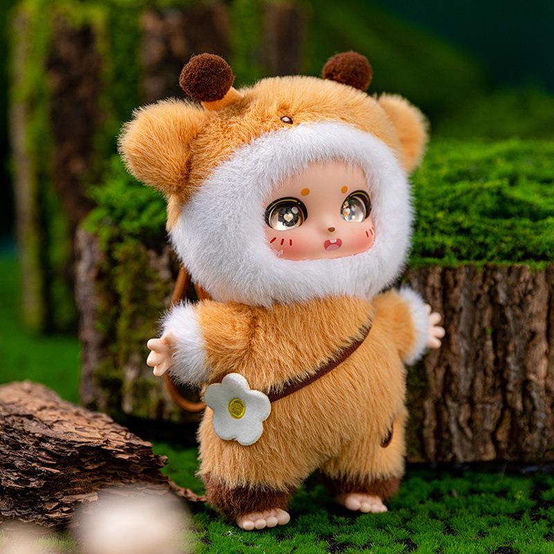 Trendy Enamel Doll Plush Toy Pendant - Cute Cartoon Animal Charm