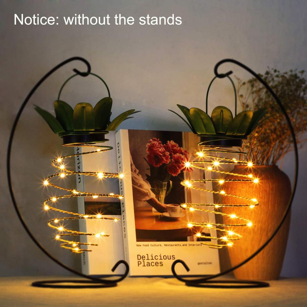 LED Copper Light Solar Power Lights String Pineapple Lamp Lantern Waterproof Outdoor Garden Decoration