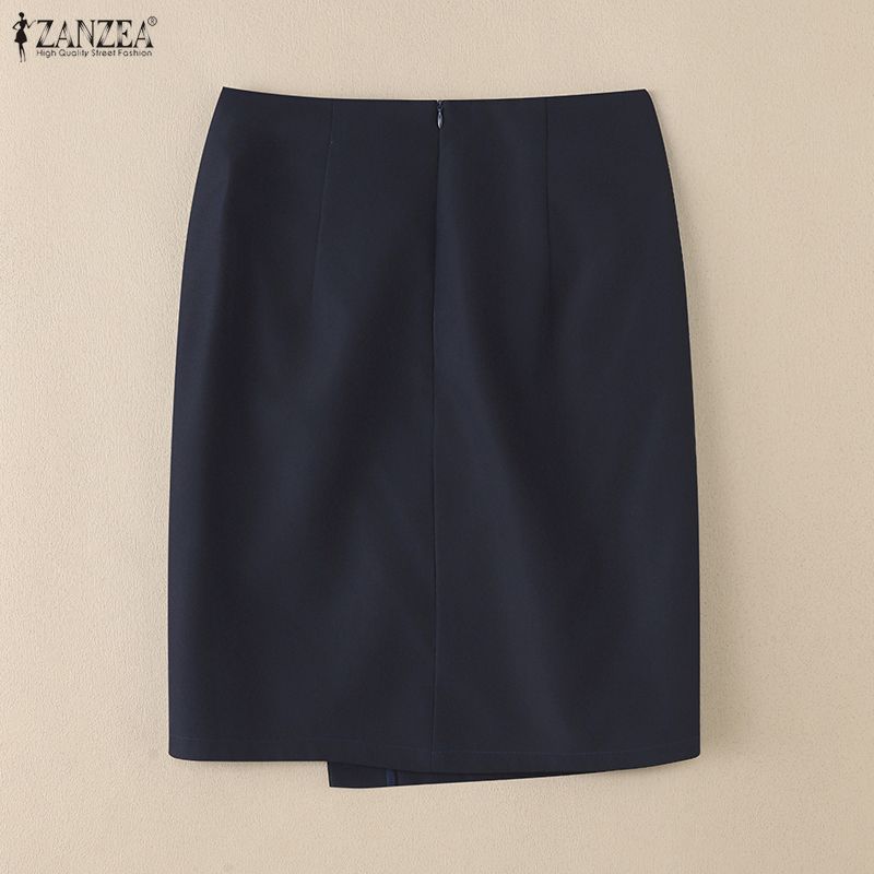 ZANZEA Gonne a matita casual da donna estive a tinta unita slim