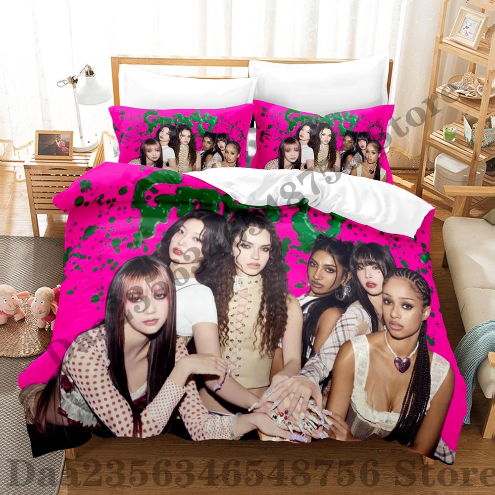 

Новий Комплект Постільної Білизни KATSEYE Односпальний Twin Повний Queen King Розмір Комплект для Ліжка Доросла Спальня Комплекти з Підковдрами Аніме Комплект Постільної Білизни EU Single(135x200cm)