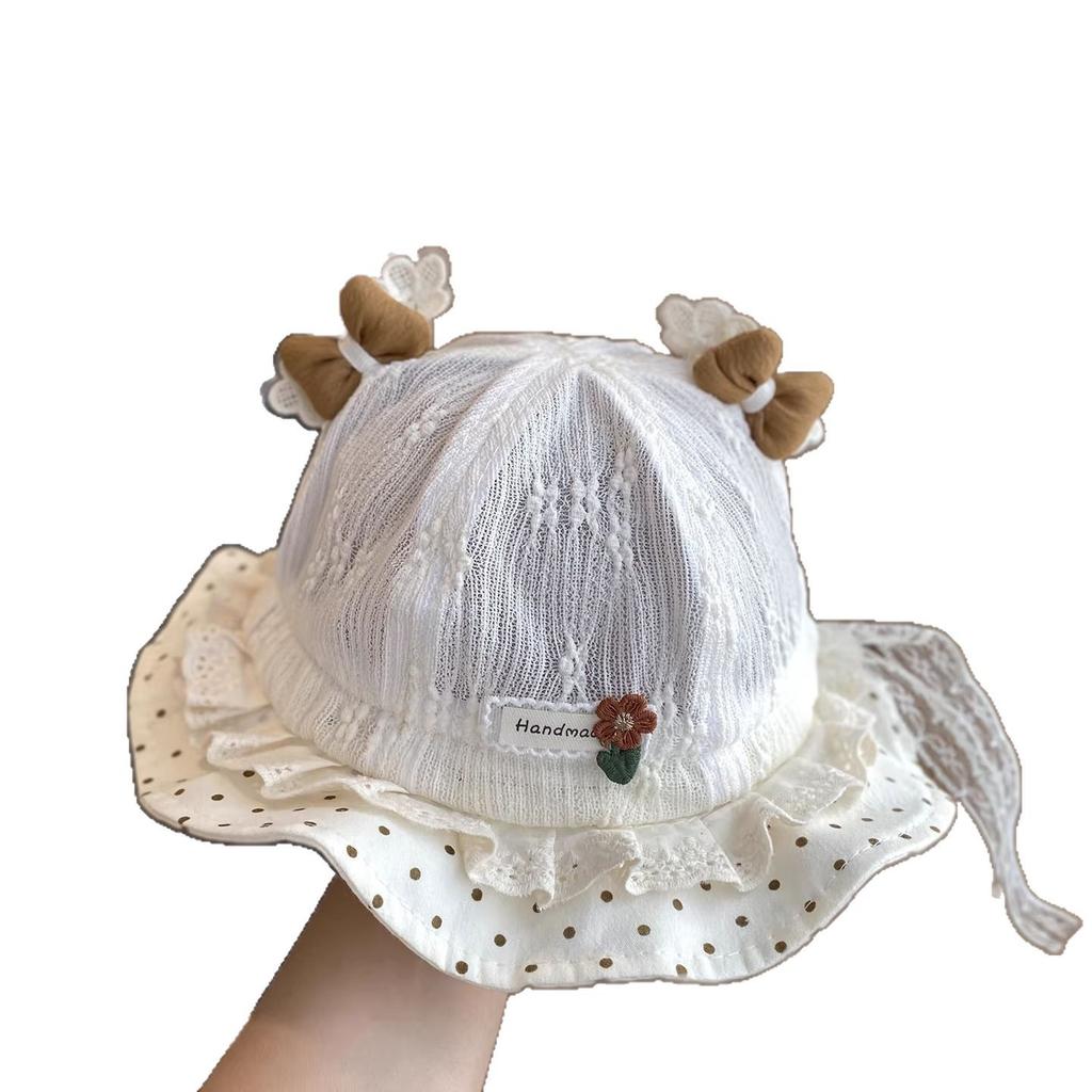 Baby Girl Summer Sun Hat Breathable Thin Princess Bucket Cap UV Protection Lightweight Fishing Hat For Infants