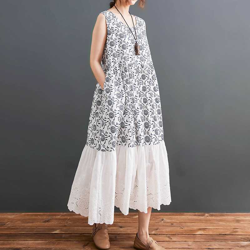 

Женское хлопковое платье для отпуска L белый