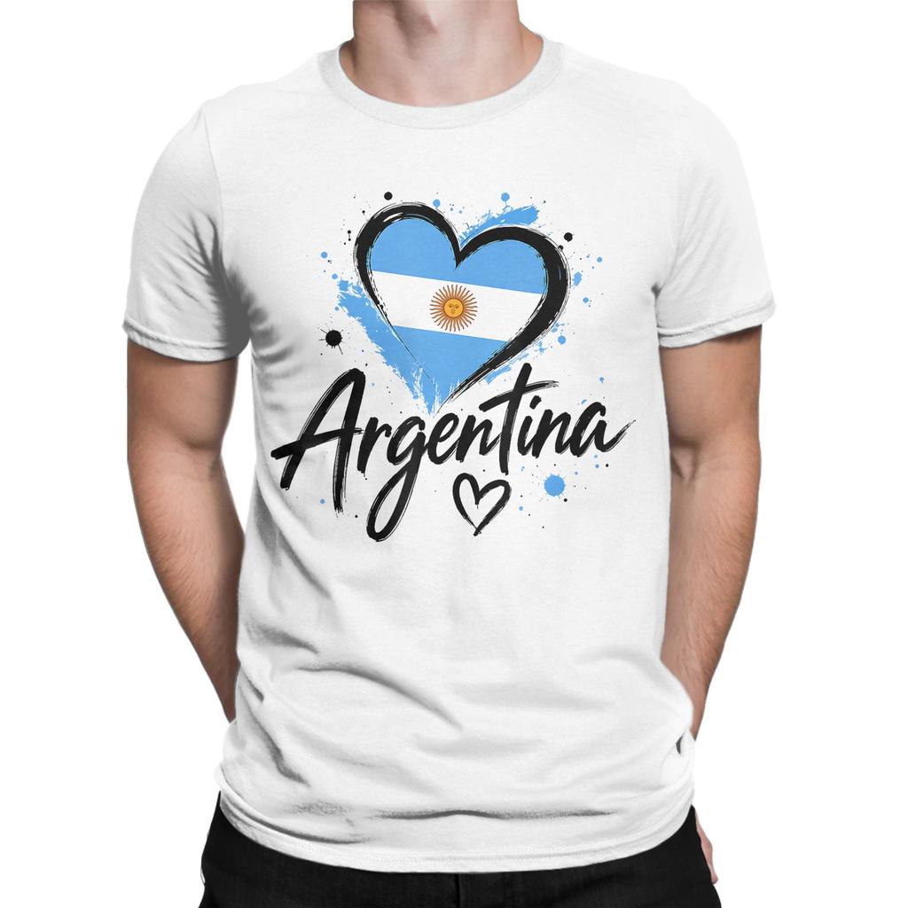 Casual Argentina Argentinian Flag Vintage Pride Tshirt For Unisex Round Collar Pure Cotton T Shirts Short Sleeve Tees Clothes
