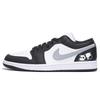 Air Jordan 1 Slip Resistant Coverage Balance Impact Resistant Low Top Vintage Basketball Shoes Men's Black Gray 553558-131(Team59-)