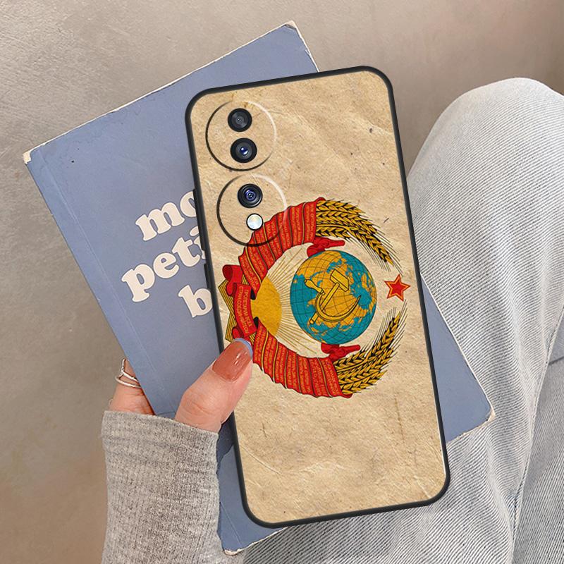 Russia Soviet Emblem Flag Case For Honor Magic 5 6 7 8 Pro Cover For Honor 200 400 Lite 50 70 90 X8a X8b X9a X9b X9c