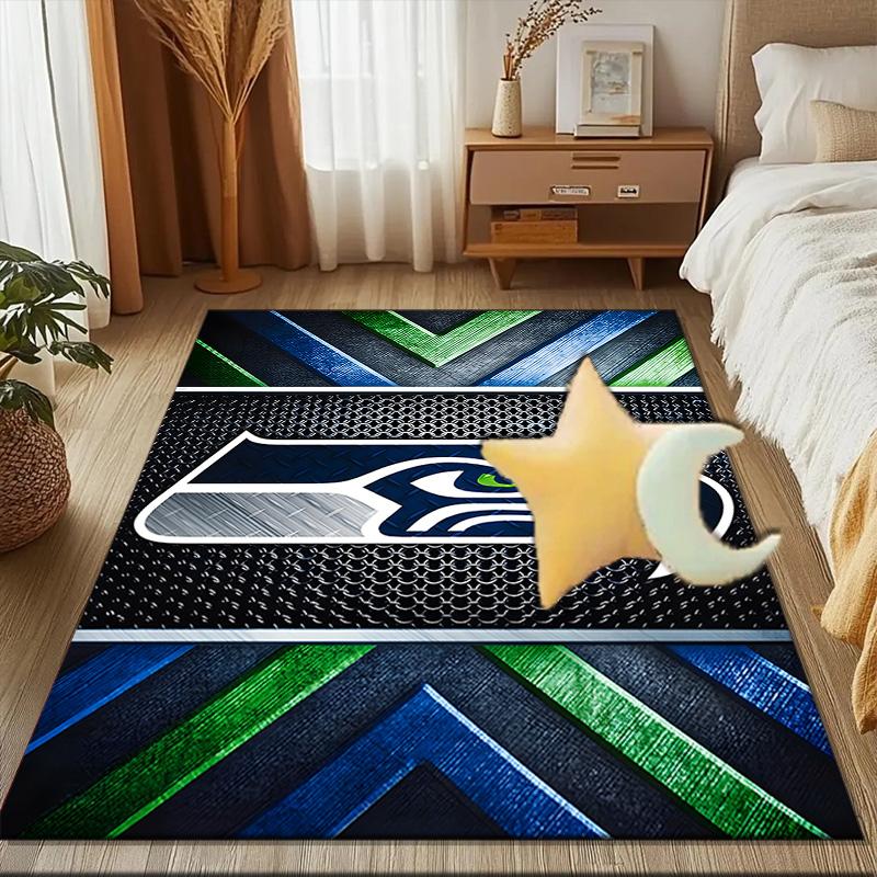 Seahawks Team Spirit Rug Game Carpet, Floor Mat for Bedroom Living Room Entryway Rug, Home Decor Idea Gift for Christmas Birthday