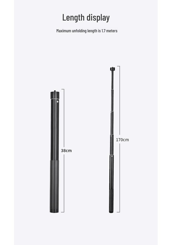 1.7m Extension Pole for DJI Osmo Mobile, FeiyuTech, Zhiyun, Hohem Phone Stabilizers.