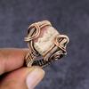 Natural Rhodochrosite Gemstone Copper Wire Wrap Jewelry Ring Size 8.5 ET-4661