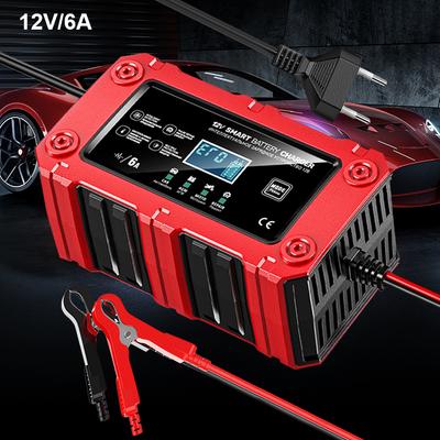 Caricabatterie Intelligente a Impulsi Portatile per Batteria al Piombo-Acido di Auto, Moto, SUV - Riparazione, Manutenzione - Multifunzione 12V 6A - Nuovo 2025