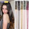 12Pcs Synthetic Hair Tinsel Clip In 20Inch Glitter Tinsel Hair Clip In Hair Tinsel Kit Heat Resistant Shiny Sparkle Fairy Hair