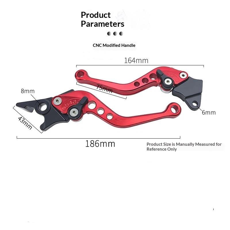 2Pcs Universal Cnc Alloy Motorcycle Brake Handle Adjustable Adjustable Front Rear Disc Brakes Double Disc Brake Handle Lever