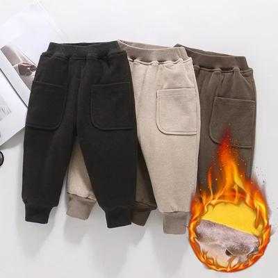 Children Pants Boys Pants for Kids Autumn Winter Plus Velvet Trousers Boys Cotton Harem Trousers Baby Add Velvet Cotton Trousers
