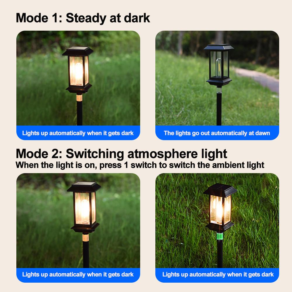 Upgraded 2PCS Solar Lights Outdoor Garden LED Solar Landscape Lights Outdoor Garden Stake With Warm White RGB Ornaments for Path