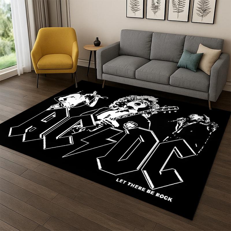 

Retro ACDC Rock Band Catoon Carpet Rug for Playroom Bedroom Living Room Sofa Home Decor,kid Game Area Rug Non-slip Floor Mat 40x60cm