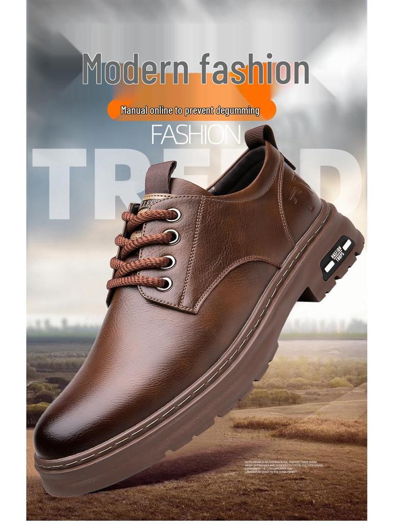 2025 Britské Retro Pánské Nízké Šněrovací Ležérní Kožené Boty