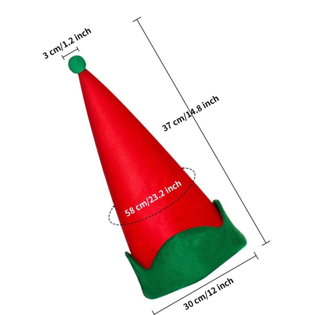 4Pcs Holiday Elf Hats Christmas Themed Party Favors for Adults Costumes Photo Booth Props Festival Decor Supplies
