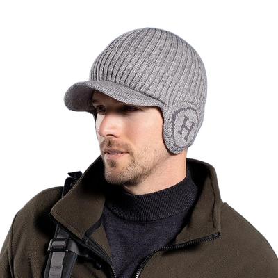 Winter Fleece Ohrenschützer Baseballmütze Herren Pullover Outdoor Kalt Warm Gestrickte Wollmütze