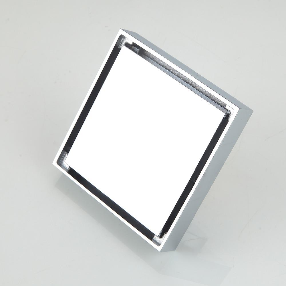 10X10 Cm Anti-Odor Design Concrete Tile Insert Brass Invisible Floor Drain