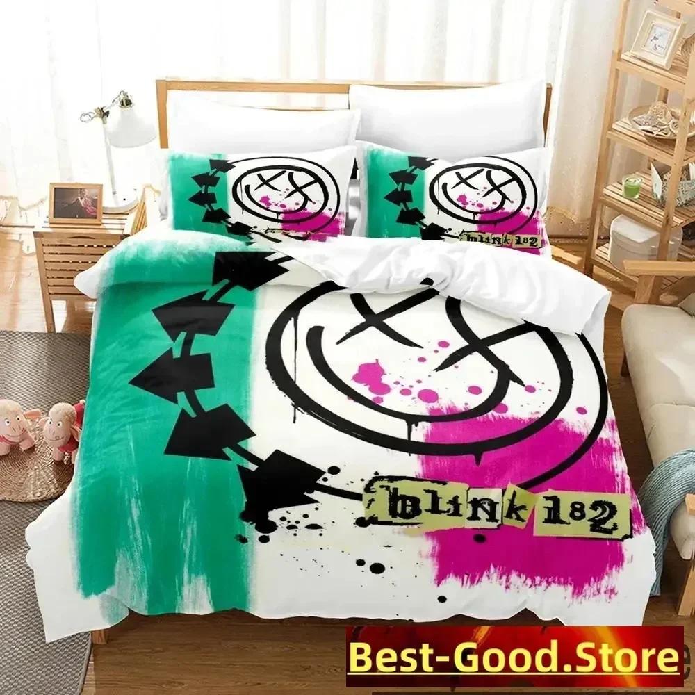 

Comforter Top 3D Print Blink-182 Bedding Set Boys Girls Twin Queen King Size Bed For Boys Adult Home Bedroom Comforter (quilt)-EU Single(135*200cm)3pcs