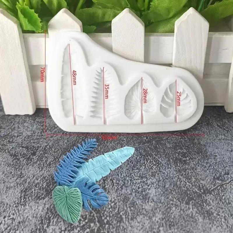 1 Pcs New Leaves Cake Mould Silicone Mold Chocolate Candy Baking Fondant Cake Decorating Tools Fan Shaped Resin Kitchen Tools