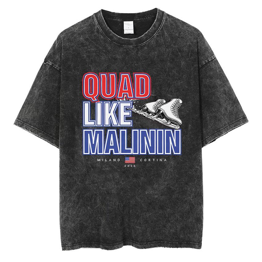 Champions Ilia Malinin Ice Skating Vintage Washed T Shirts Mens Summer Fashion Oversized Cotton Tshirt Unisex Streetwear