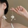 Super Fairy Gentle Flower Pearl Tassel Earrings Feminine Temperament Versatile Design Niche Fairy Style High-end Ear Accessories