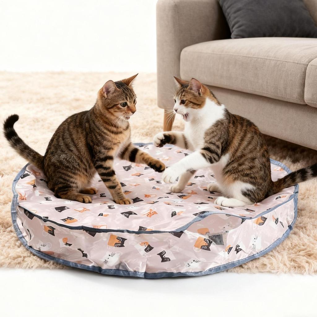 Automatic Cat Toy Indoor Cat Toys For Boredom With Rolling Ball Self-Activity Oxford Rechargeable Automatic Hunting Cover For