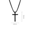 European and American Stainless Steel Cross Necklace Men's Long Pendant Personality Versatile Smooth Titanium Steel Necklace Cross