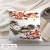 Japanese Pagoda Landscape Cushion Cover Soft Short Plush Pillow Cover Smooth Cozy Texture Aesthetic Cushion Case Home Decor
