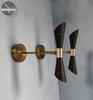 Brass Diablo Wall Sconce Pair: Mid Century Italian Plug-In Light