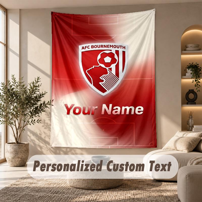 Tapestry Custom Name Text, Wall Hanging Tapestry Home Room DecorBournemouth Football