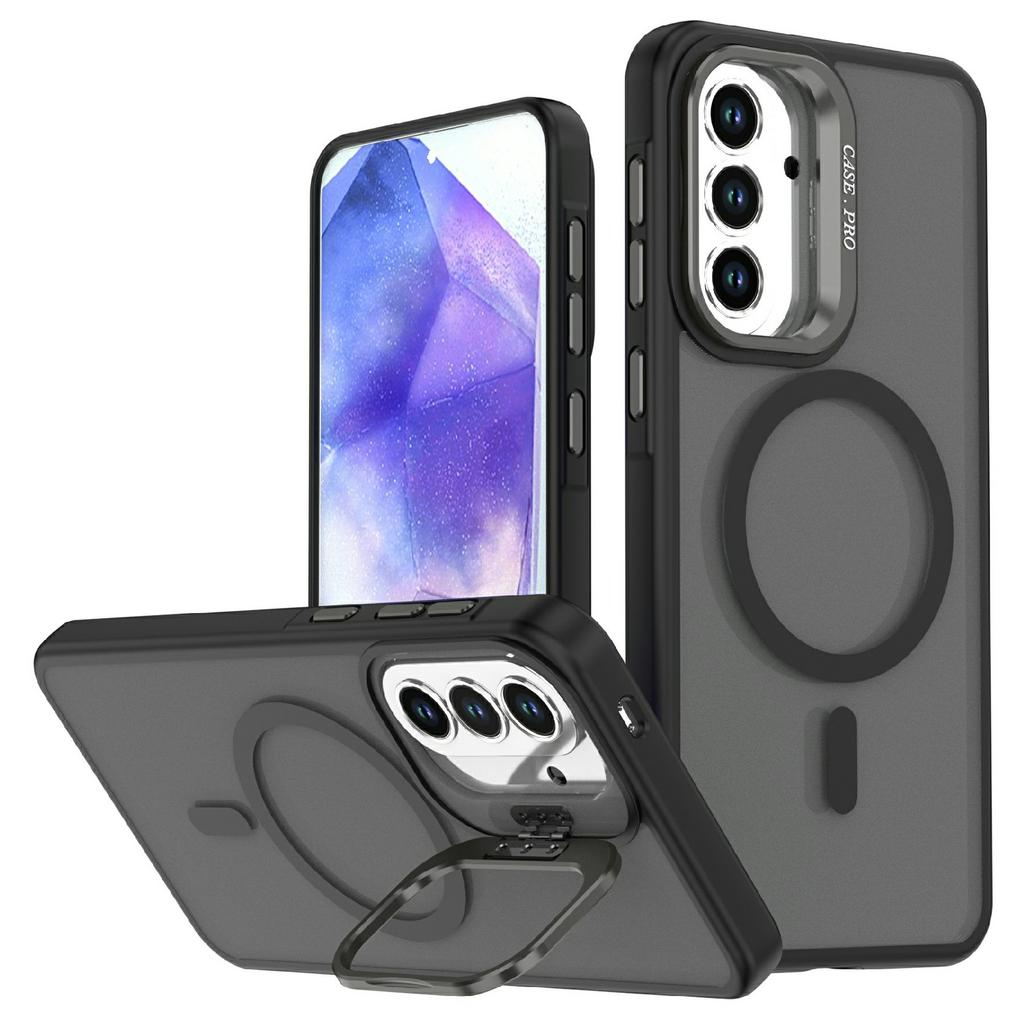 For Samsung Galaxy A34 5G Magnetic Case Foldable Kickstand Matte PC + TPU Phone Cover