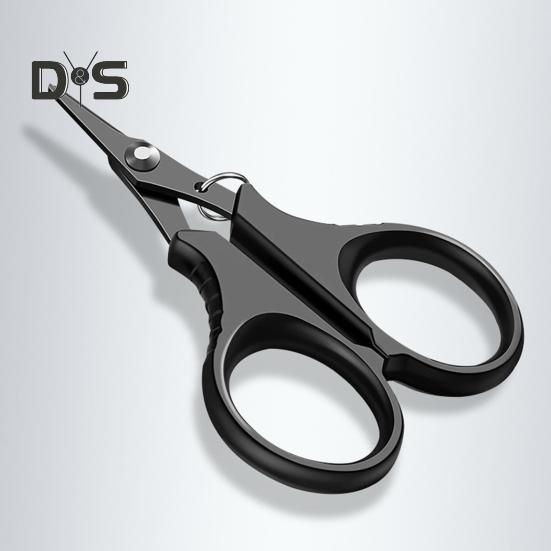 Fishing Scissor with Anti-lost Hand Rope Sharp Serrated Blade Compact Design Portable Multi-functional Metal Scissor