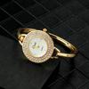 Luxury Gold Round Dial Fashion Rhinestone Round Quartz Bracelet Watch Elegant Women's Watch Clock Saati Relojes