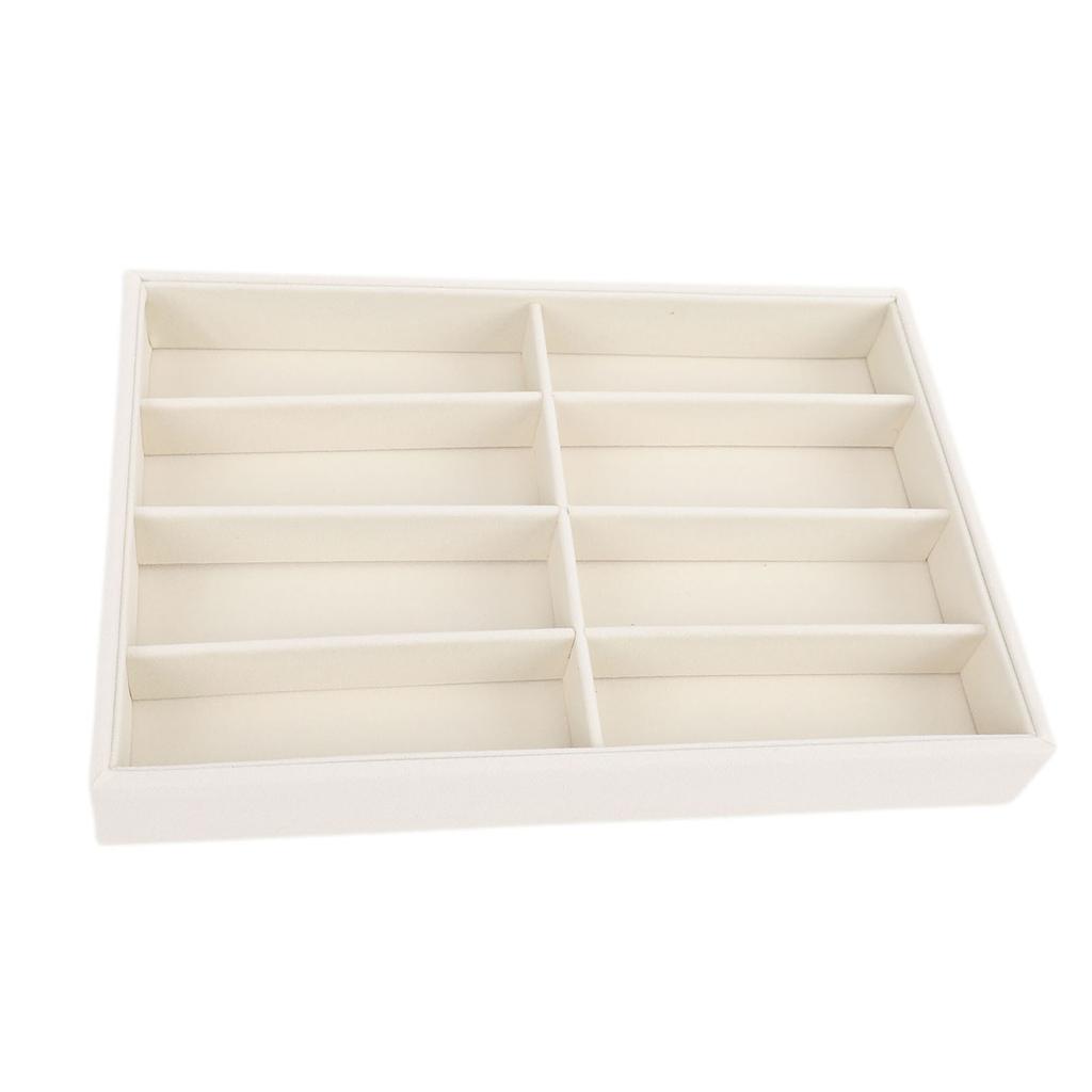 8 Slot Sunglasses Display Case Soft Velvet Lining Eyeglasses Storage Organizer for Drawers Showcases