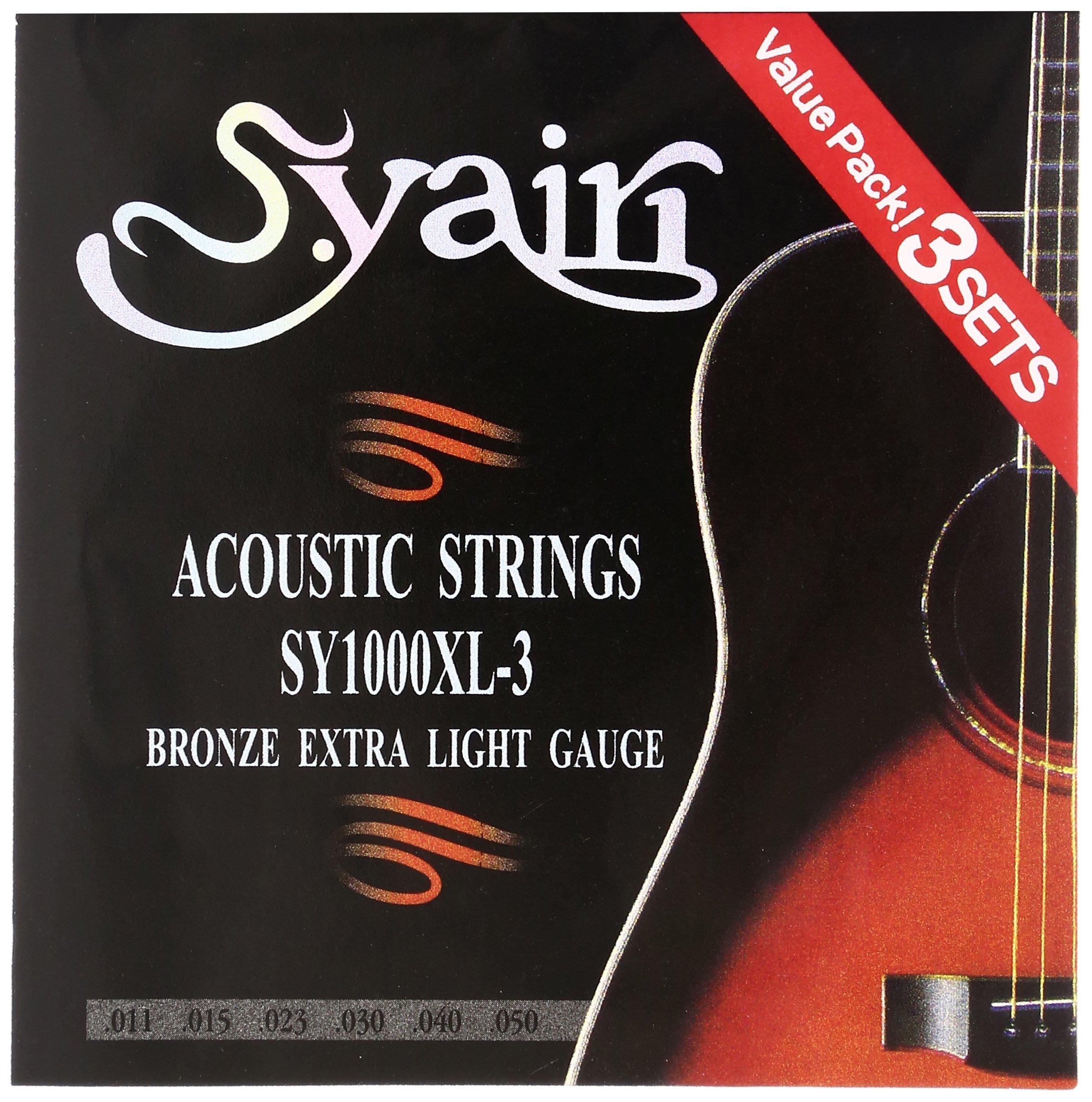 

S.Yairi Acoustic Guitar Strings SY-1000XL-3, Extra Light (3-Pack) (011-050)