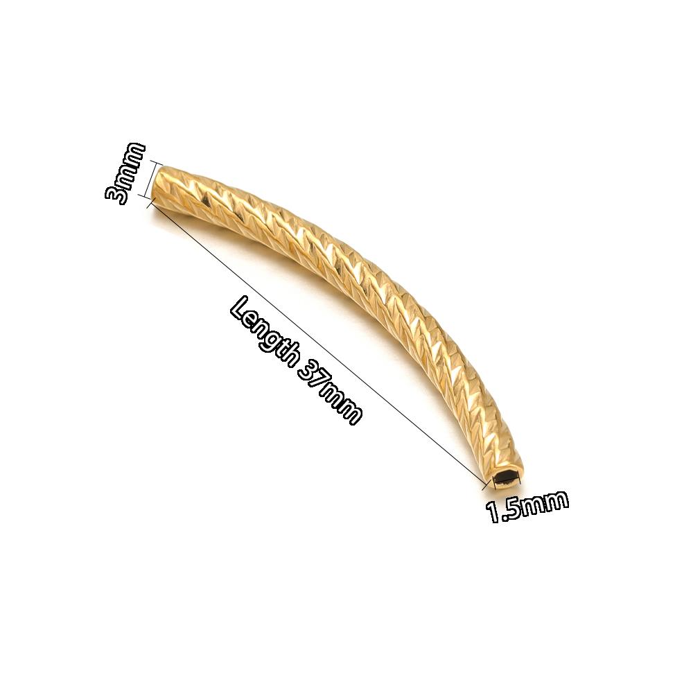 10pcs Stainless Steel Connectors Curved Tube for Jewelry Making Gold Color Straight Beads Bracelet Necklace DIY Jewelry Finding