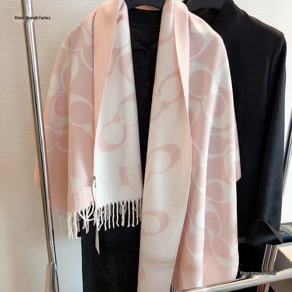 Women's Luxury Cashmere Scarf: Warm, Double-Sided Tassel Shawl & Neck Warmer