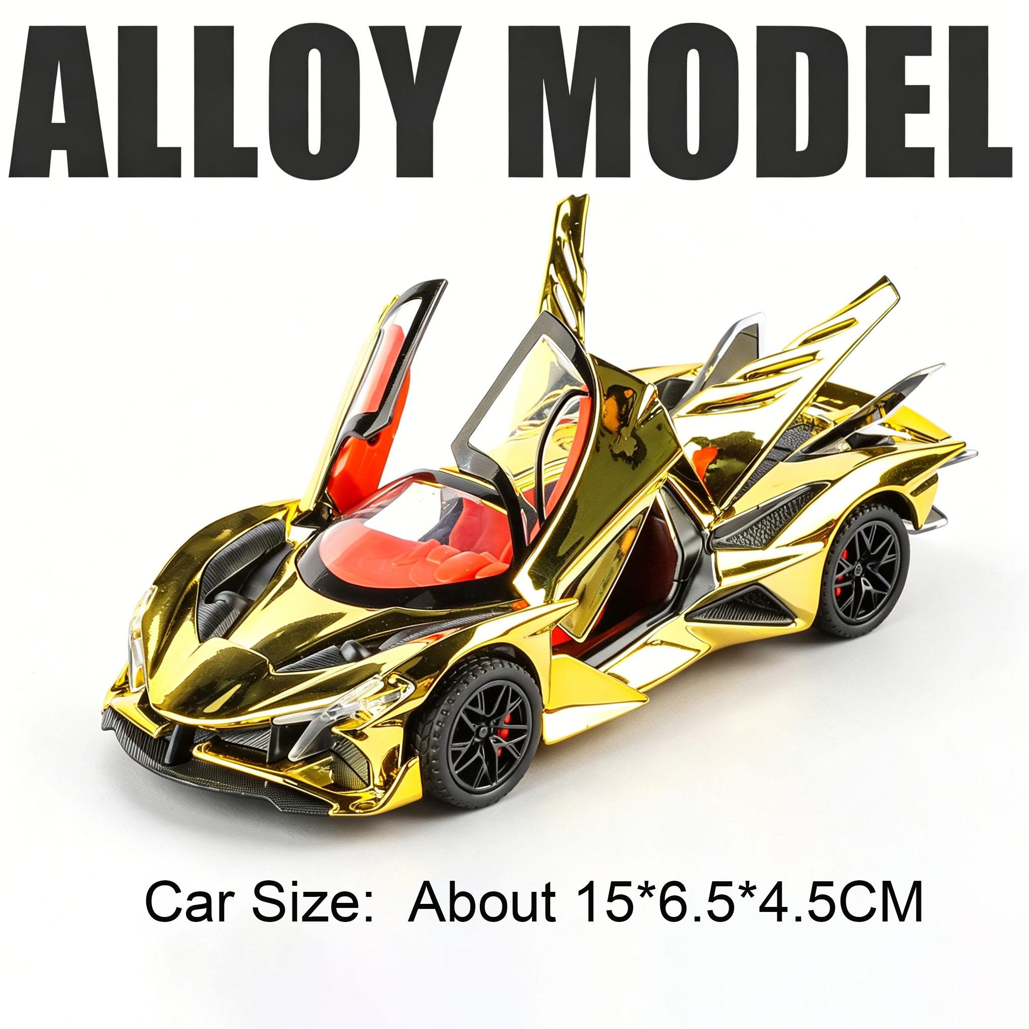 

1:32 APOLLO EVO Sports Car Toy Models Metal Diecast Doors Opened Sound Light Pull Back Shock Absorption Supercar Toys for Kids золотий