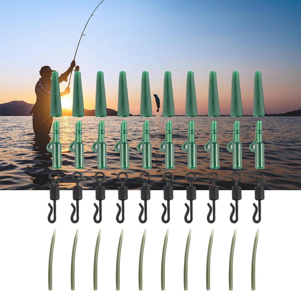 Fishing Gear Accessories Fishing Tackle Leads Clip Fast Change Swivels Anti Entanglement Sleeves for Rigs 40pcs