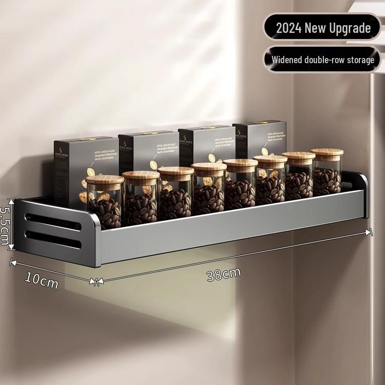 Wall-Mounted Kitchen Seasoning Rack: Punch-Free Multifunctional Condiment Set with Jars