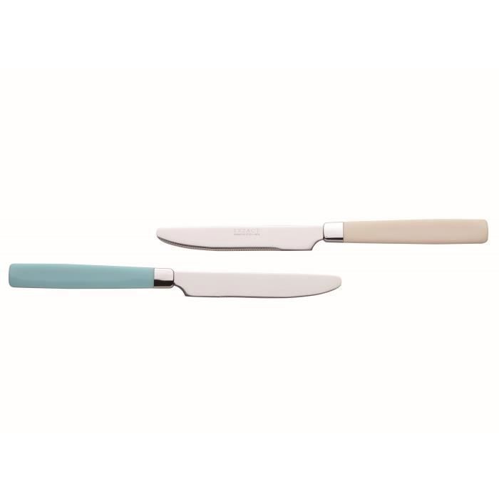 EXZACT Couverts en Inox 16PCS - acier inoxydable avec poignées de couleurs - Fourchettes,Couteaux,Cuillères,Cuillère à café ( R)