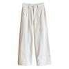 Small washed cotton casual pants women's high waist and thin autumn new narrow version drape wide leg straight pants