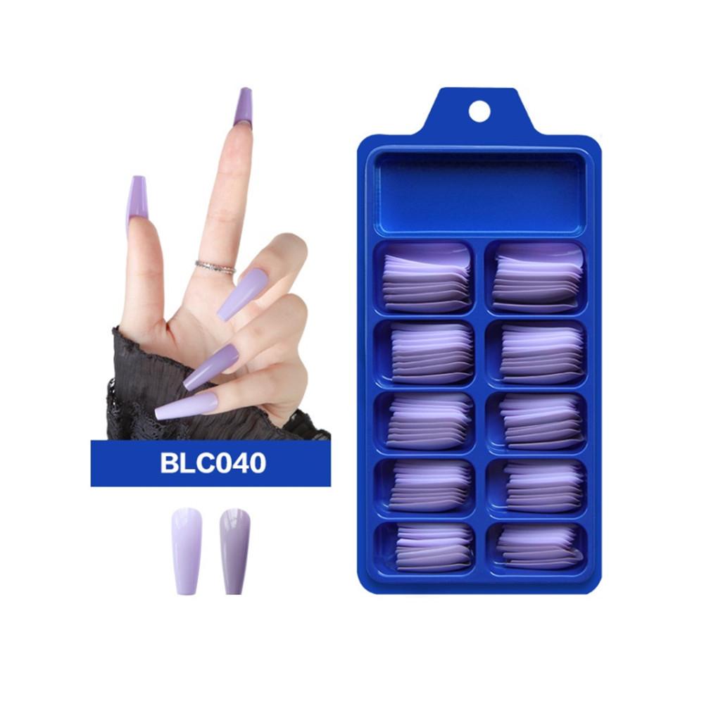 LACHEER 100 sztuk sztuczne tipsy długa trumna francuski cukierki kolor pełna pokrywa sztuczne paznokcie rozszerzenie żel UV akrylowy trening Manicure