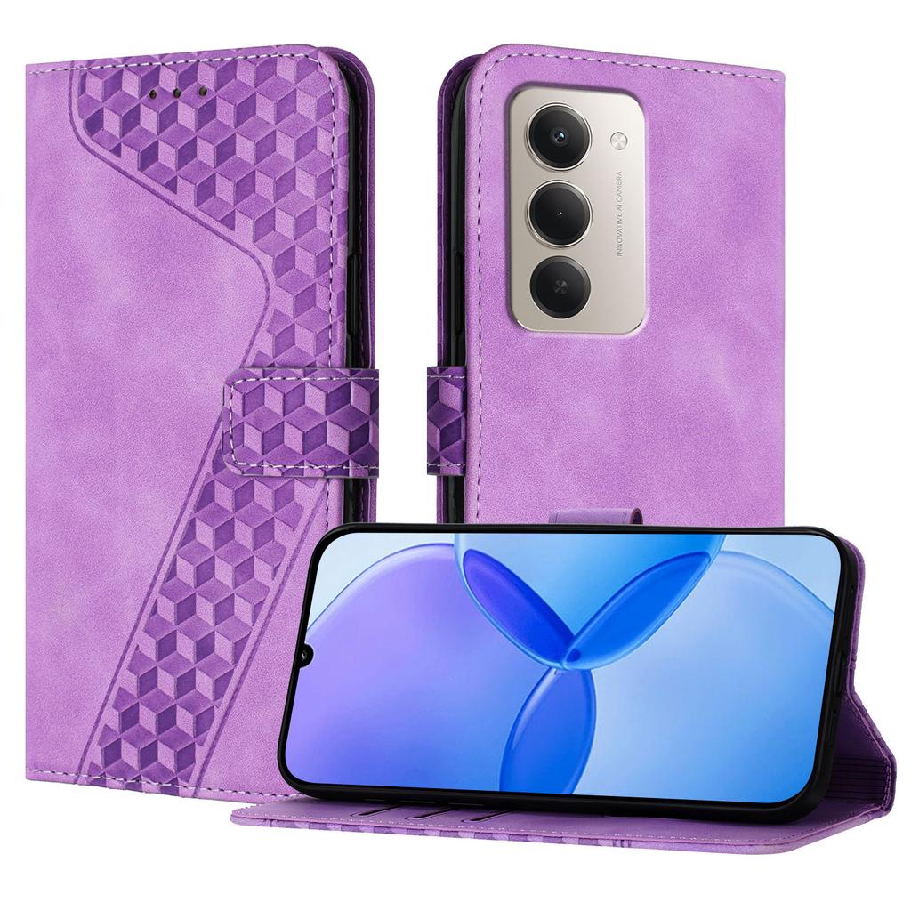 Für Xiaomi Redmi 15 4G (169mm)/Xiaomi Redmi 15 5G (Global) (169mm) Lederhülle 7-förmiges Muster Brieftasche Ständer Stoßfeste Handyhülle